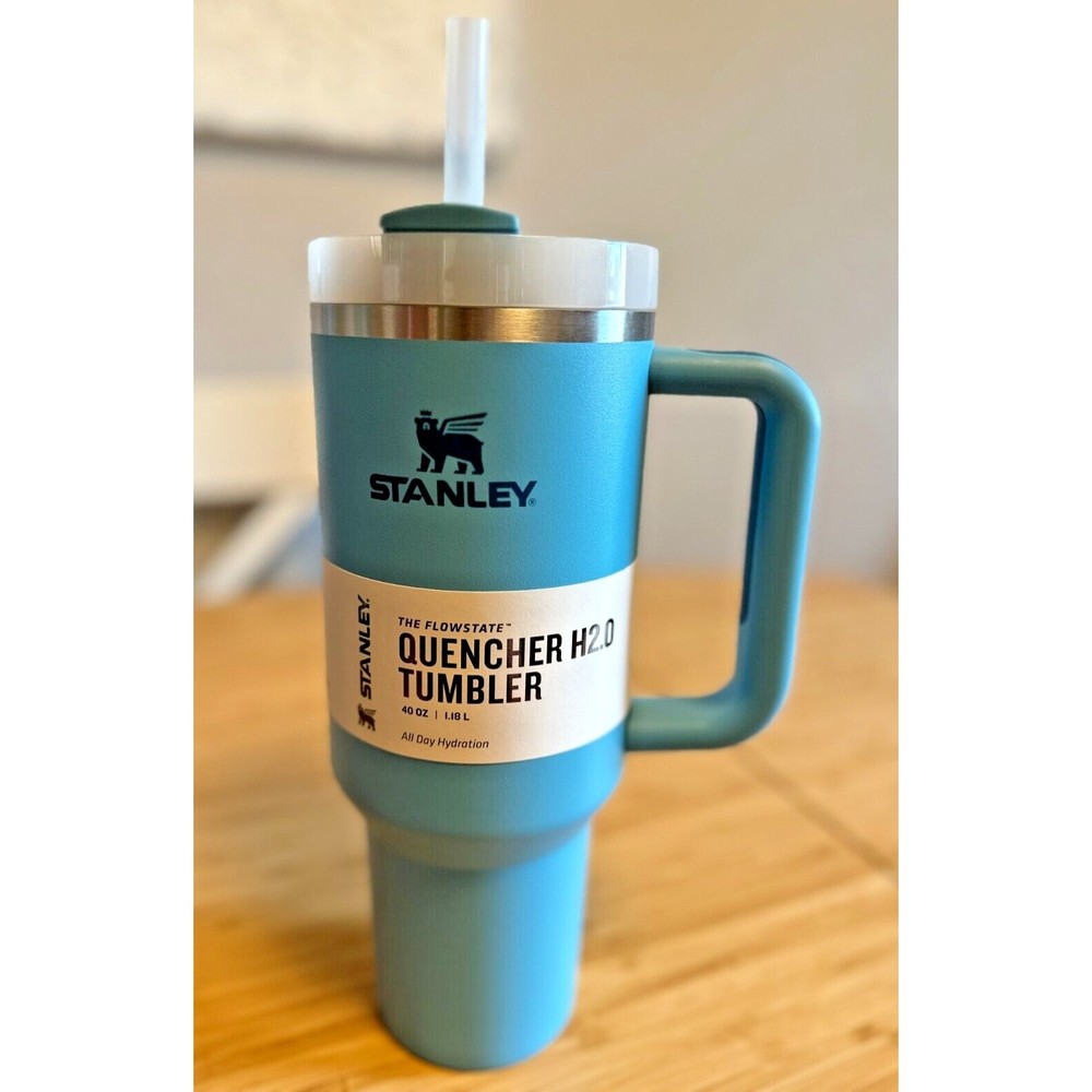 STANLEY THE QUENCHER H2.0 FLOWSTATE TUMBLER 40 OZ w/STRAW POOL / BLUE -BRAND NEW